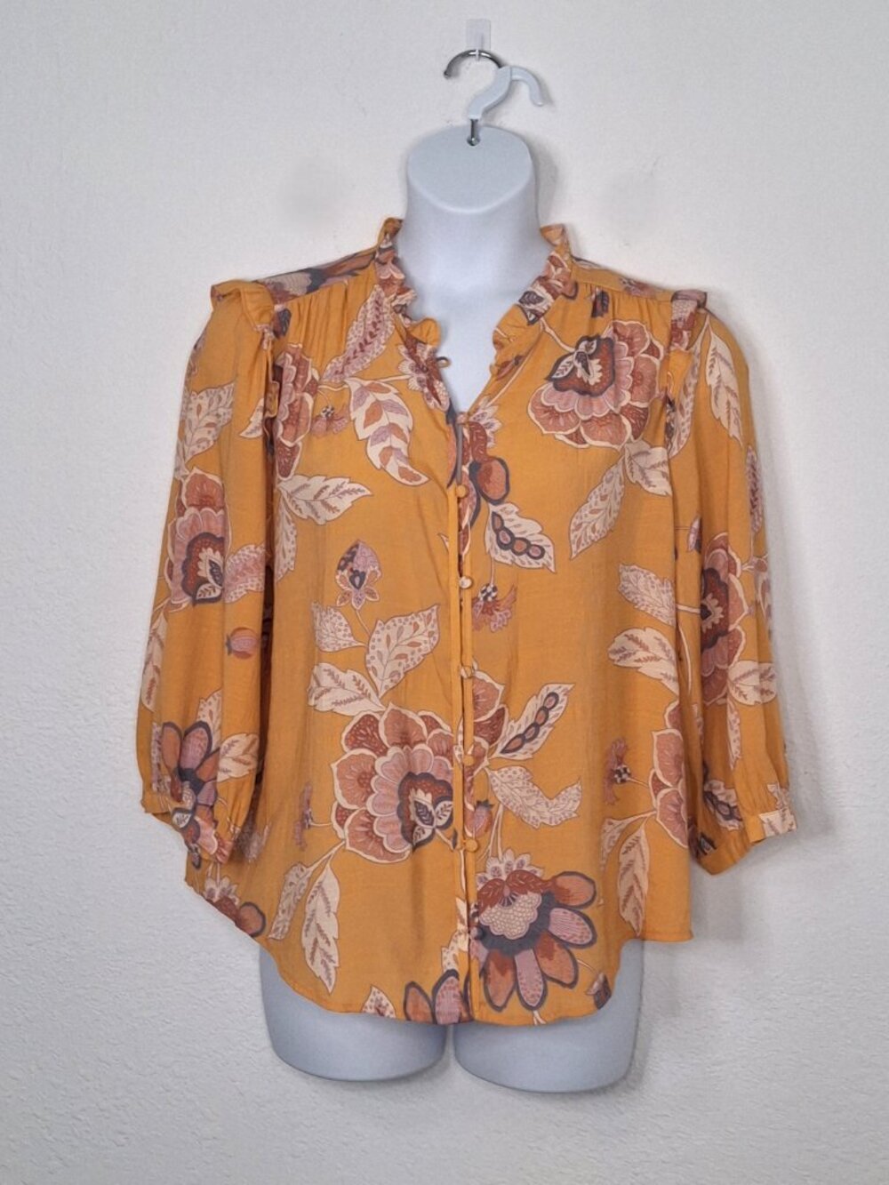LC Lauren Conrad Blouse Floral Sz XXL Button Front Boho Cottagecore Whimsygoth